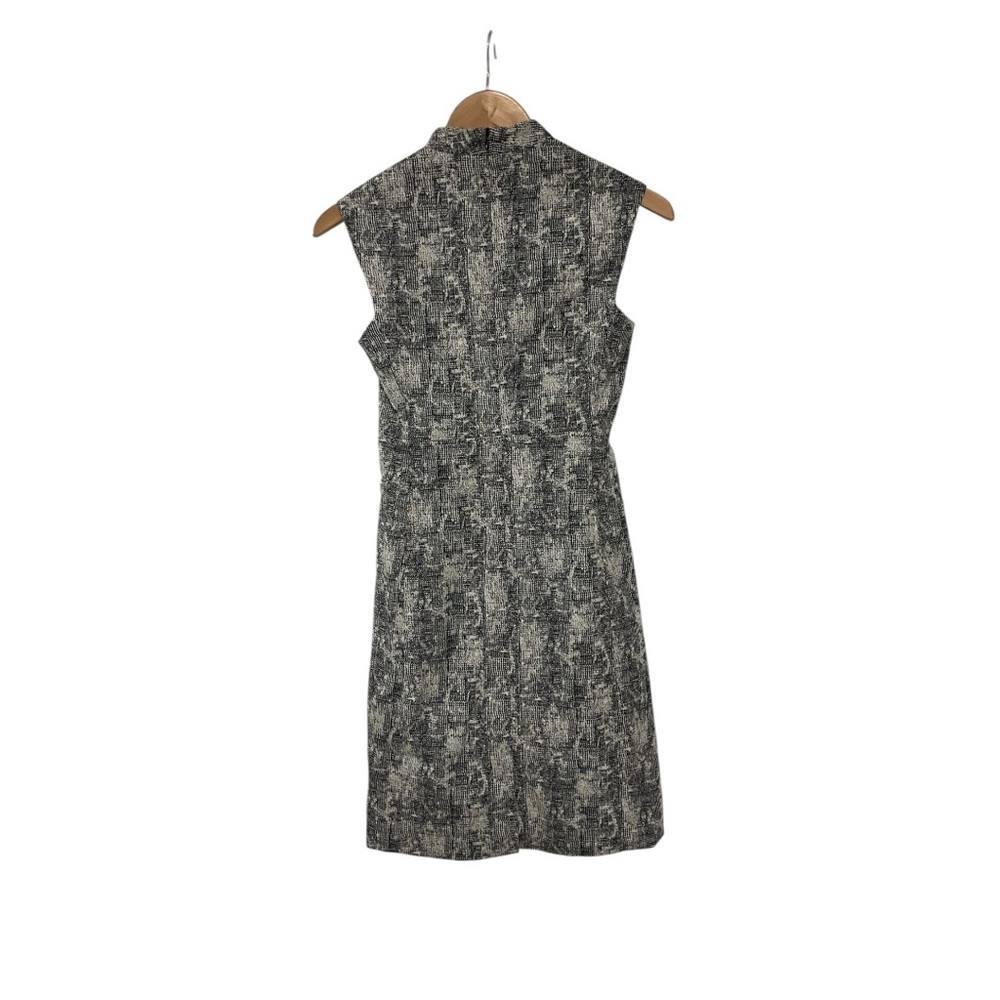 NWT MM Lafleur 0P Aditi Sheath Dress Black White Crackle Print Sleeveless - Picture 4 of 7